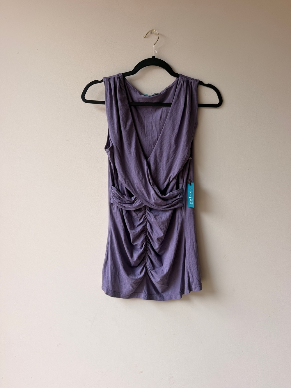 Velvet by Graham & Spencer Lavender Sleeveless Ruched Top